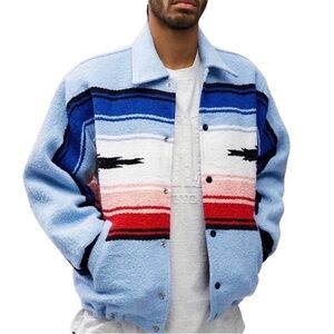 Like New Supreme Taxcala Blanket Men’s Jacket In Light Blue - Size L